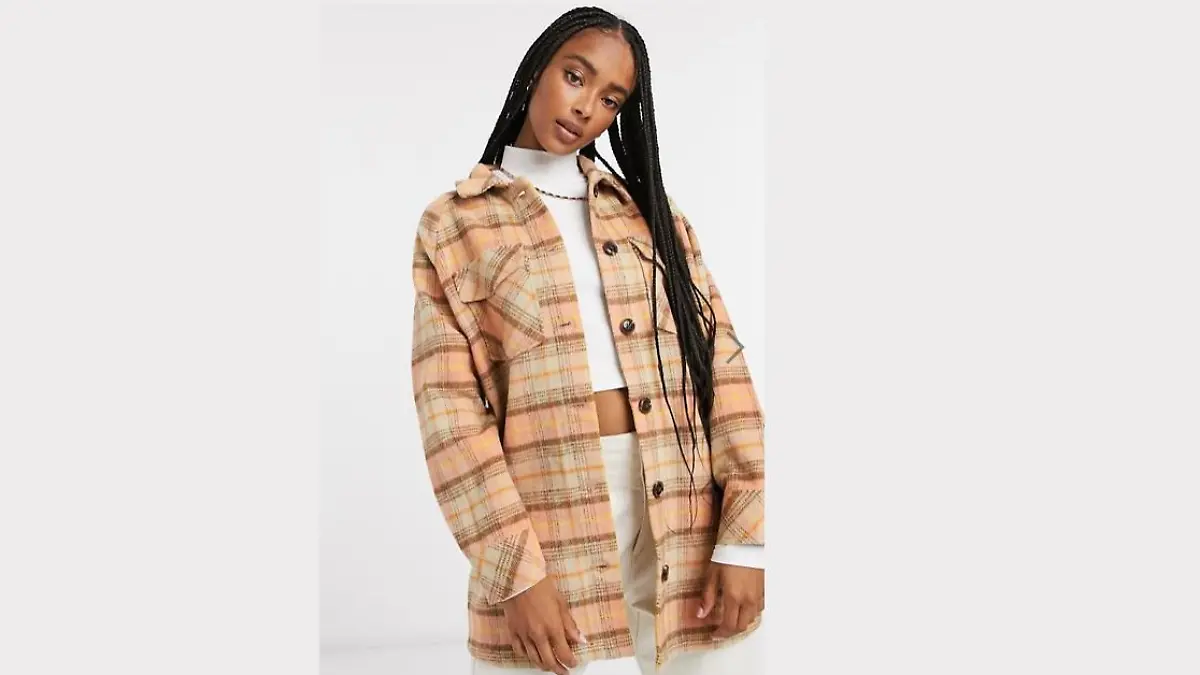 Karierte Hemdjacke von Only.
