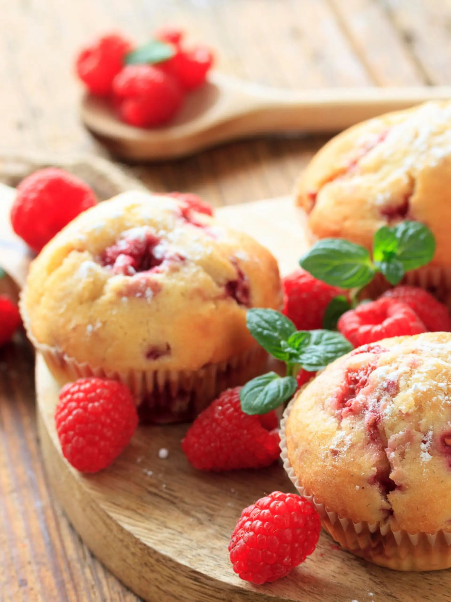 selbstgemachte himbeermuffins