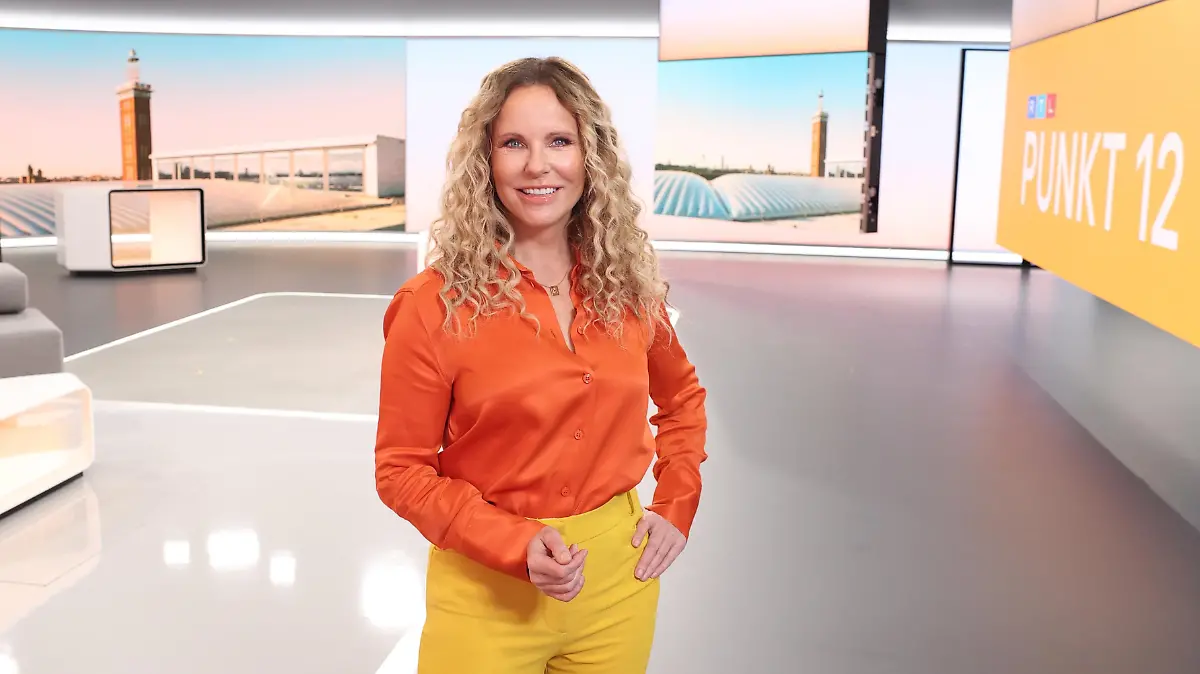 Katja Burkard im „Punkt 12”-Studio.