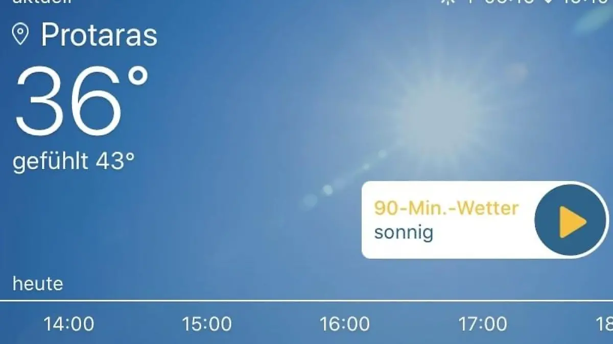 Screenshot von Wetterapp