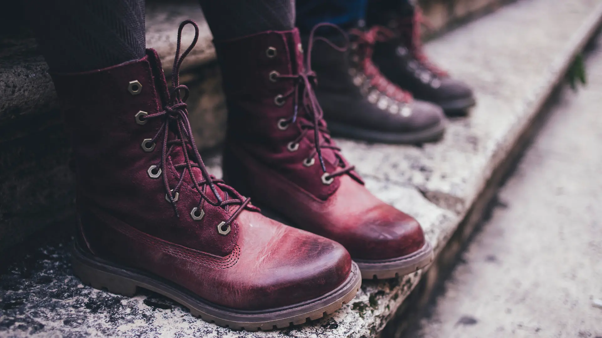 Maroon urban boots