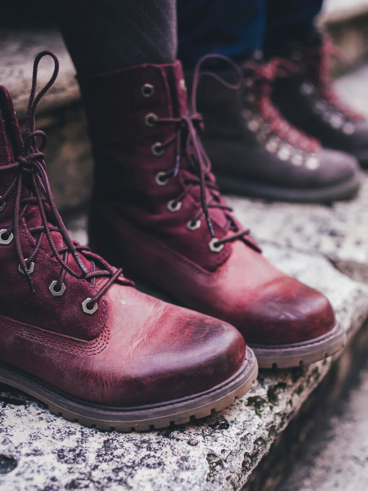 Maroon urban boots