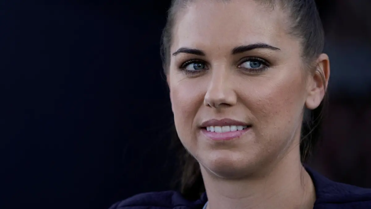 FILE PHOTO: U.S. Women's National Team soccer star Alex Morgan unveils a mini-pitch, part of the U.S. Soccer Foundation's Safe Places to Play program, in Gardena, California, U.S., November 5, 2019.Picture taken November 5, 2019. REUTERS/Mike Blake/File Photo