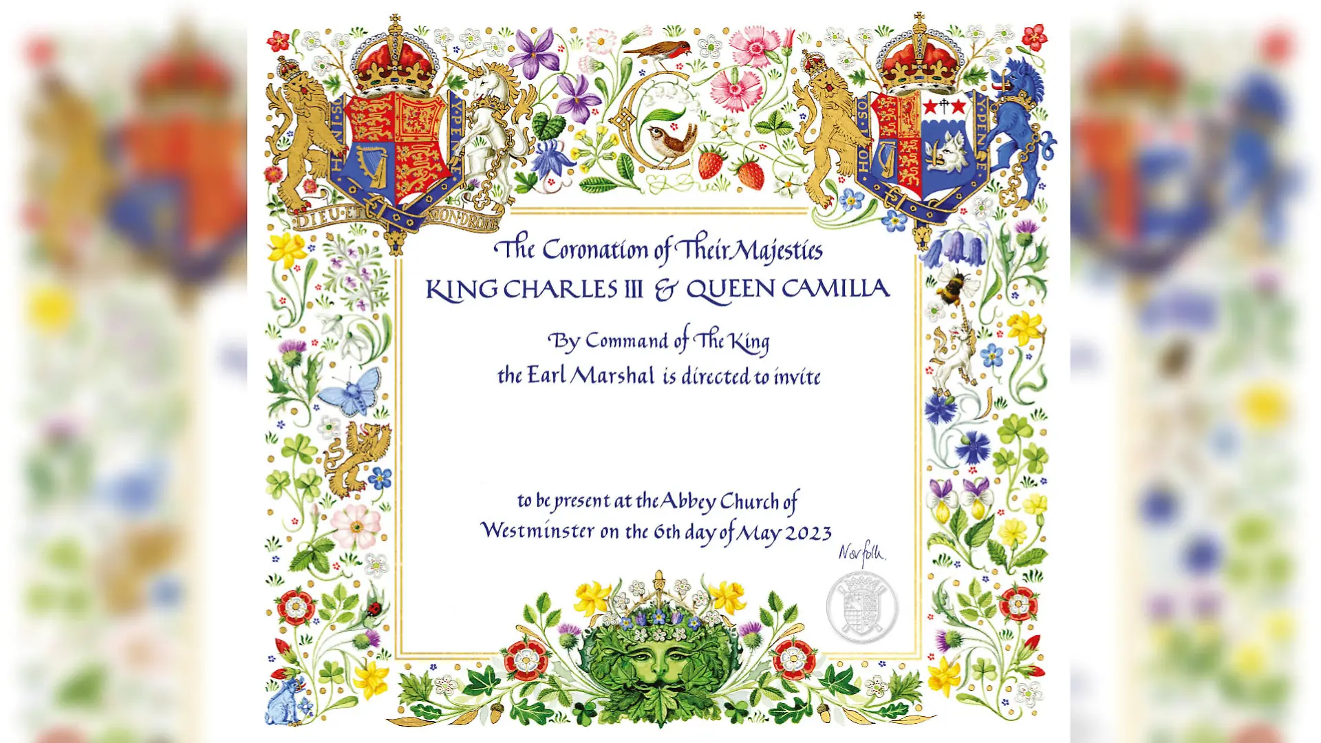 In der offiziellen Einladung zu König Charles' Krönung heißt es: "Ihre Majestäten König Charles und Königin Camilla".