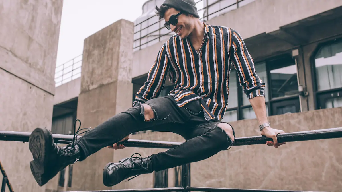 Mann mit Boots