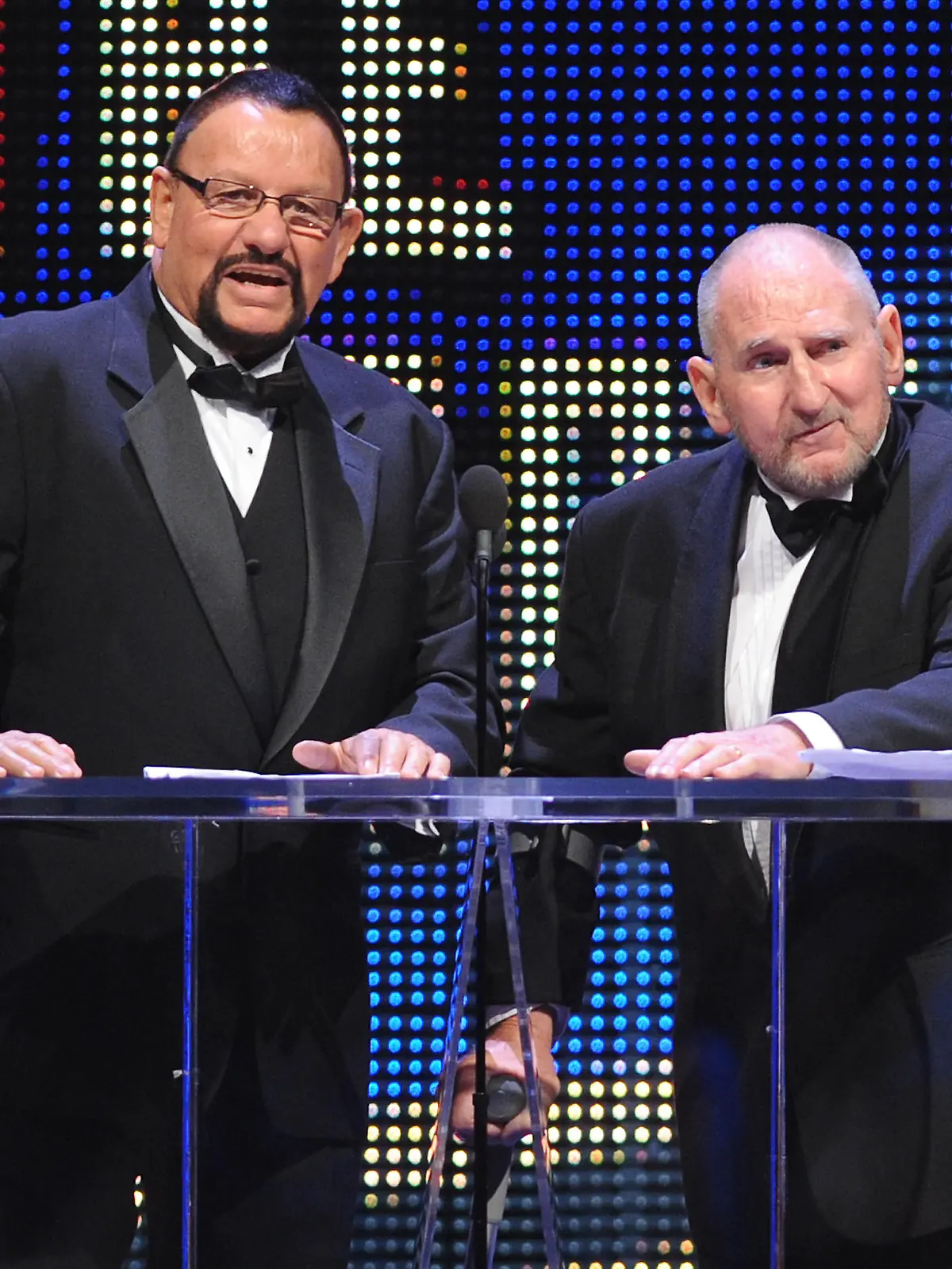 **FILE PHOTO** Bushwhacker Butch Has Passed Away At 78. New York, NY- March 28: The Bushwhackers: Luke Williams and Butch Miller are inducted into the 2015 WWE Hall Of Fame on March 28, 2015 at the SAP Center in San Jose, California. Credit: George Napolitano/MediaPunch