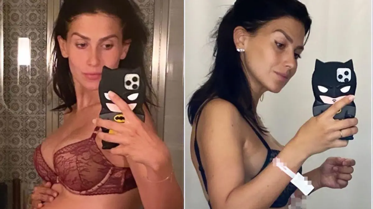 Hilaria Baldwin vor und nach der Geburt ihres fünften Kindes.