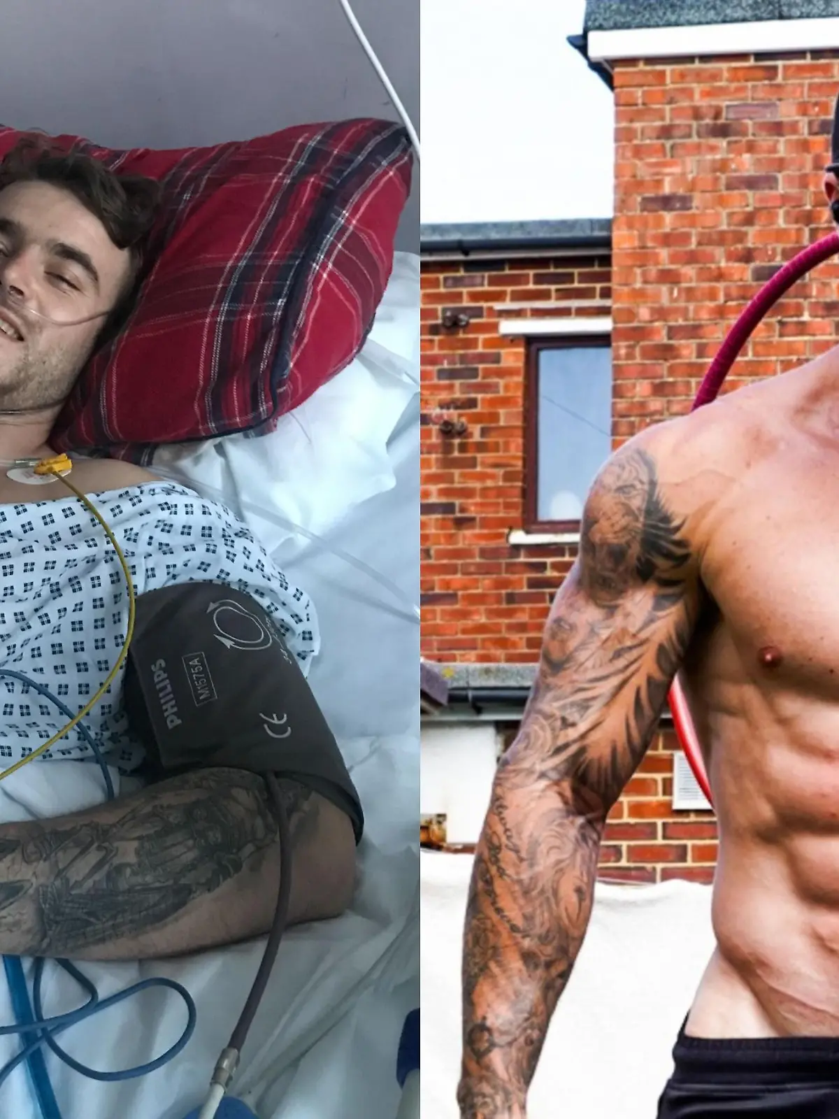 Ein junger Mann, der mit schweren Verletzungen im Krankenhaus liegt und trotz seiner Lähmung Personal Coach wurde.