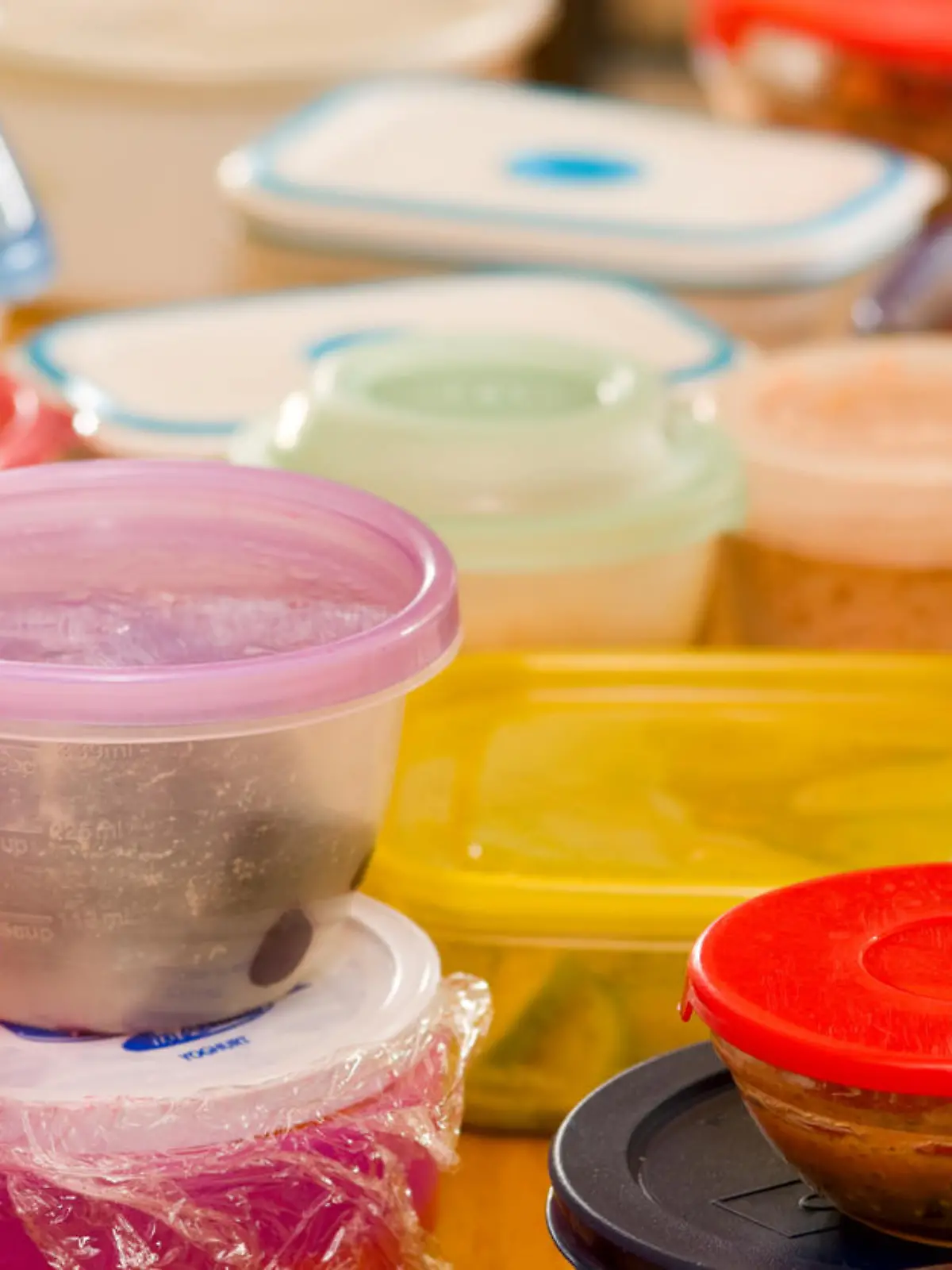 Tupperware mit gelblichen Verfärbungen