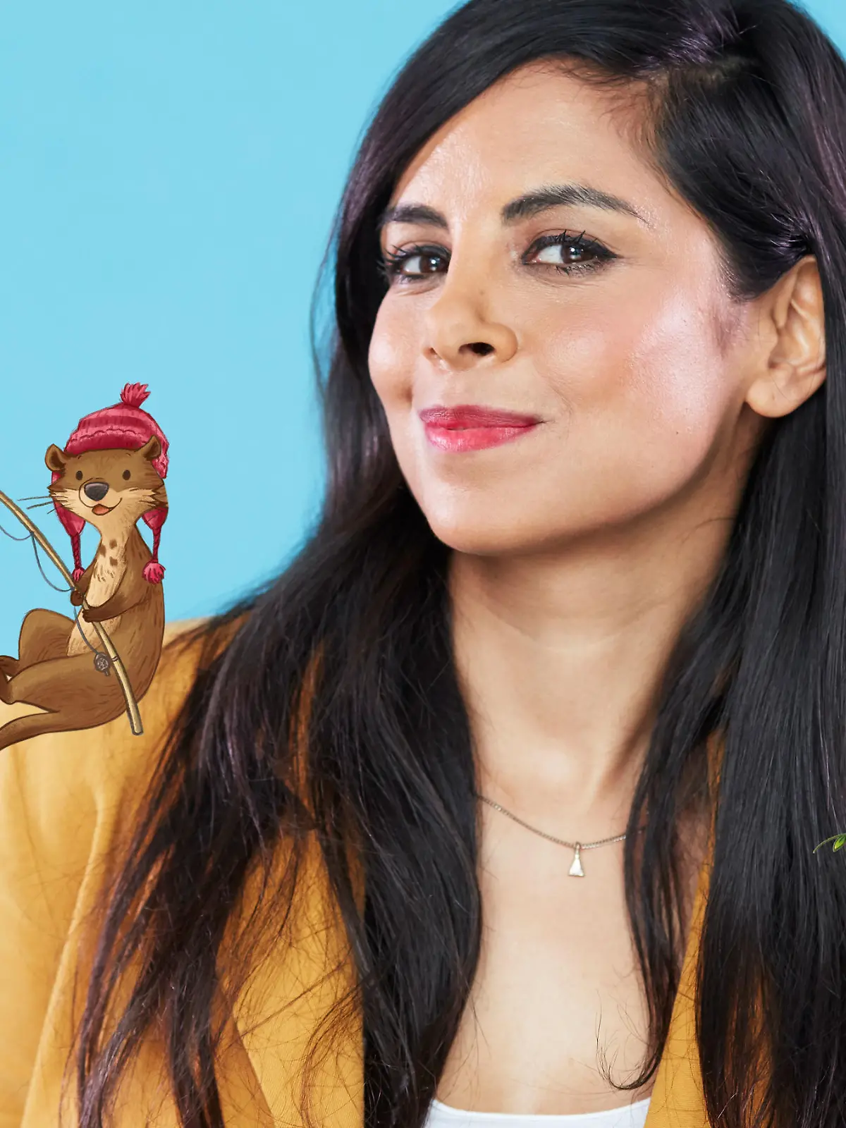 Collien Ulmen-Fernandes mit ihren beiden Kinderbuchfiguren Lotti und  Otto