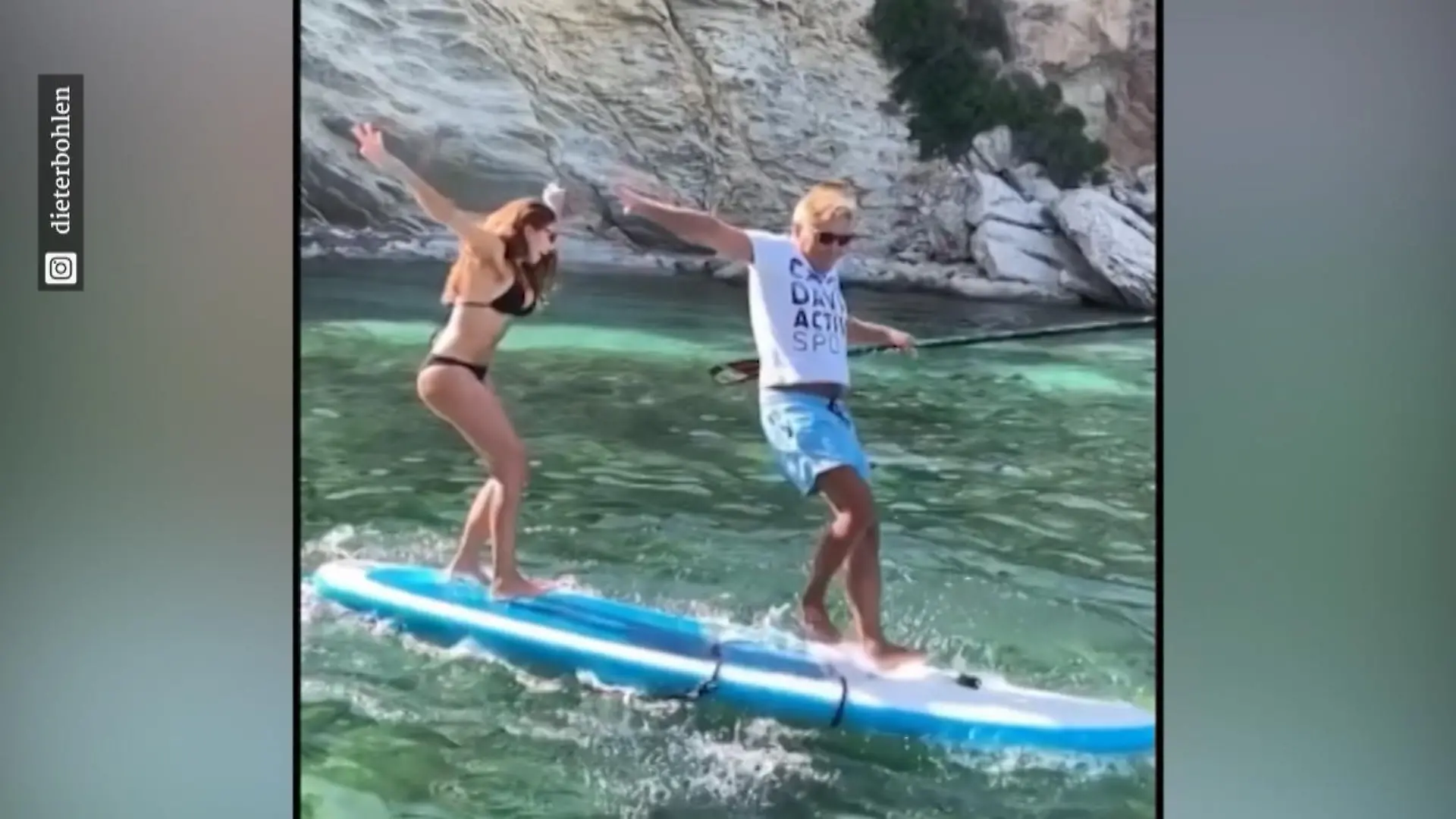Dieter Bohlen und Carina fallen vom Stand-Up-Paddle Das ging schief