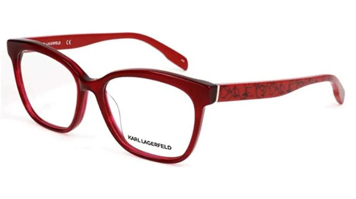 Rote Brille von Karl Lagerfeld.