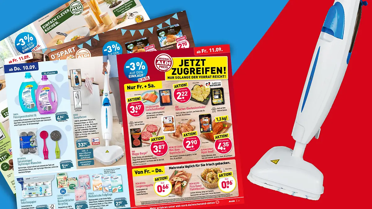 Dampfbesen von Quigg im Aldi-Angebot.