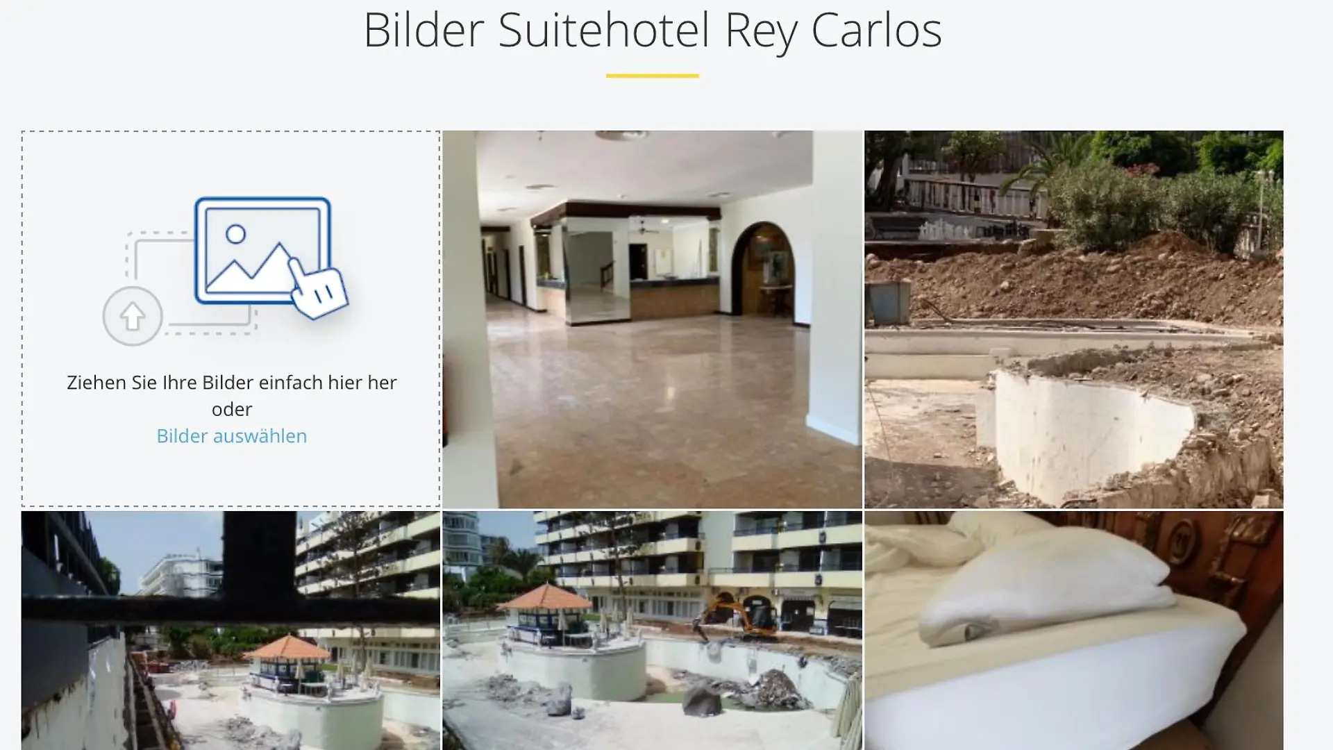 Screenshot der Hotelbilder bei Holidaycheck