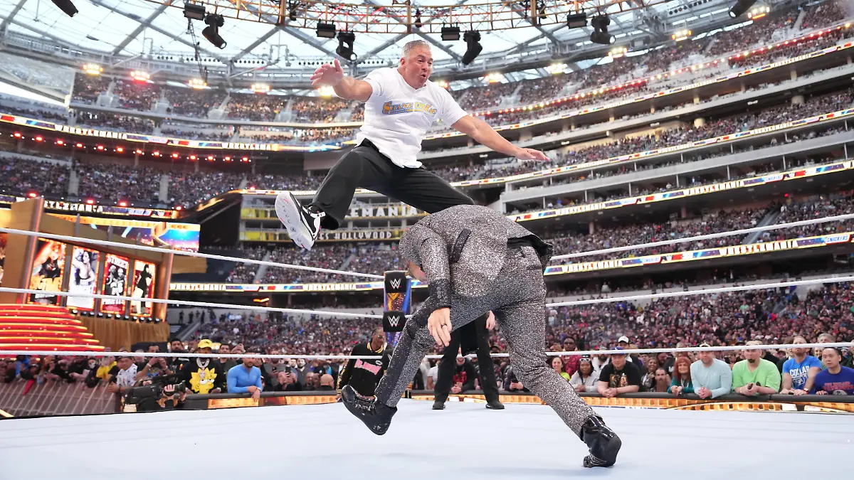 Bei der Landung hat sich Shane McMahon einen Muskelriss zugezogen.