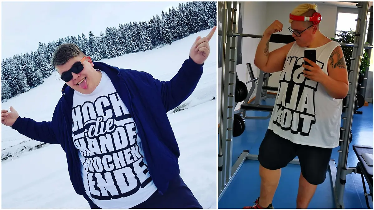 Hans Entertainment hat stark abgenommen: Links ein Bild von 2017, rechts ein Bild vom Juli 2020.