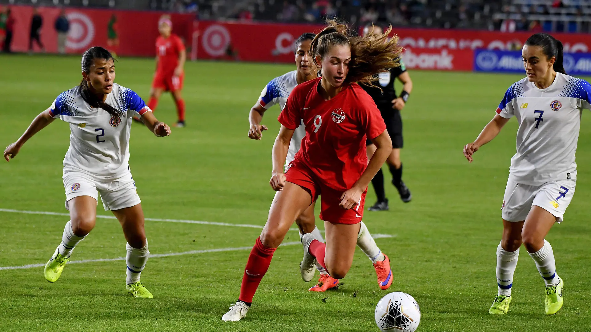  February 7, 2020, Carson, California, USA: Forward Jordyn Huitema 9 of Canada controls the ball against Costa Rica in the second half of a CONCACAF Women s Olympic Qualifying semifinals at Dignity Health Sports Park on Friday, February 7, 2020 in Carson, California. Canada won 1-0. Canada v. Costa Rica PUBLICATIONxINxGERxSUIxAUTxONLY - ZUMAo44_ 96809780st Copyright: xMedianewsxGroup/PasadenaxStar-Nex