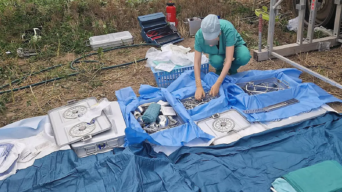 Hohen Luckow (Landkreis Rostock) (ots) -

Am 19.08.2023 gegen 16:30 Uhr wollte der 25-jährige deutsche
Geschädigte den halbvollen Bunker des von ihm geführten Mähdreschers
entleeren. Er stellte hierbei fest, dass eine Zuführung durch
Getreide verstopft war. Bei dem Versuch das Getreide aus der
Zuführung zu entfernen, geriet der 25-Jährige aus noch unbekannter
Ursache mit seinen Beinen in zwei gegenläufig drehende
Förderschnecken. Aufgrund der Schwere der Verletzungen kam noch vor
Ort ein ärztliches Notfallteam der Universitätsmedizin Rostock zum
Einsatz. Der Geschädigte wurde zu weiteren Behandlung in ein
Rostocker Krankenhaus eingeliefert.