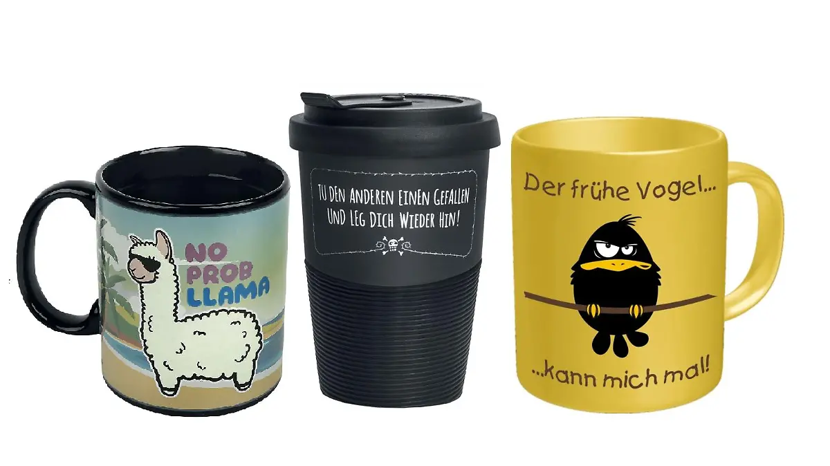 Lustige Kaffeetassen