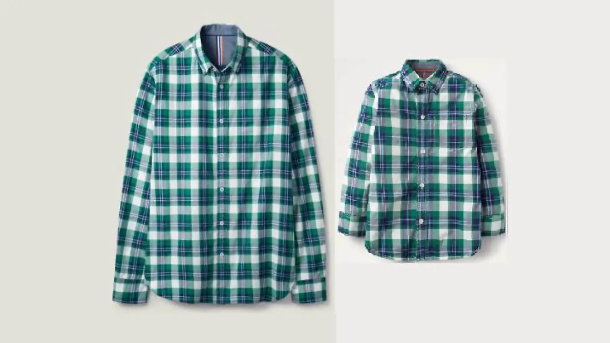 Karierte Twill-Hemden für Erwachsene und Kinder.