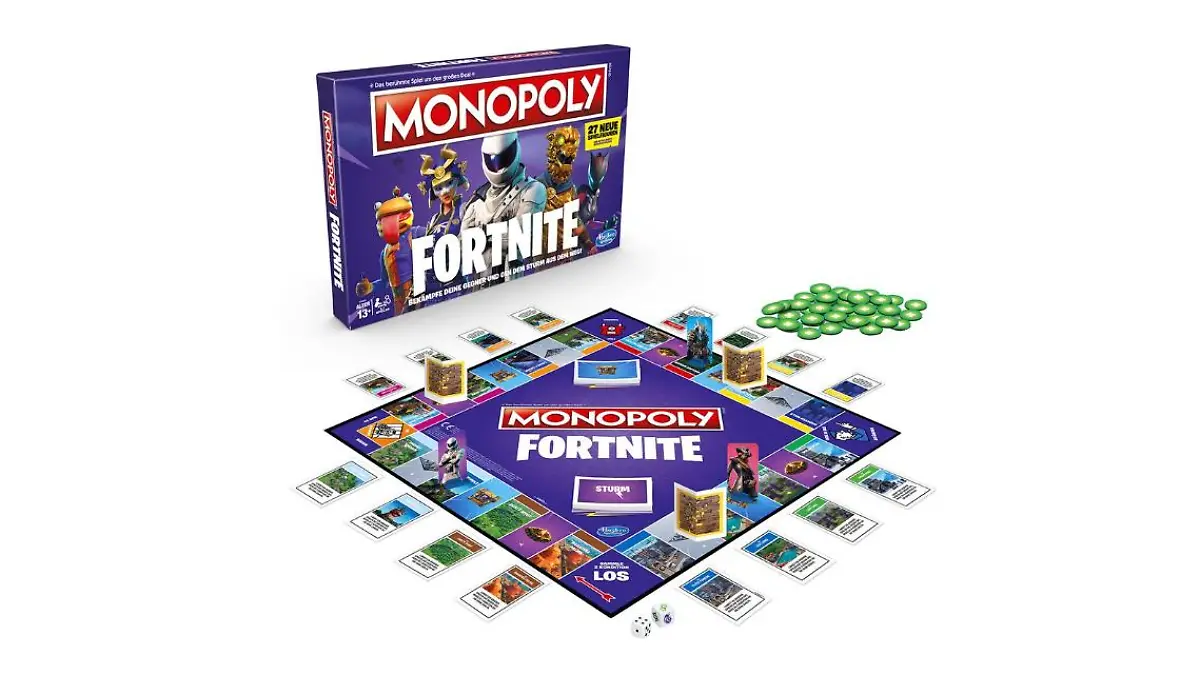 Cooles Monopoly Spiel im Fortnite Design.