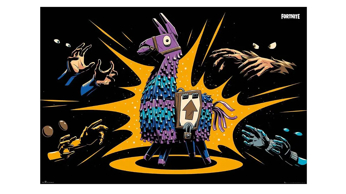 Poster mit Loot Llama von Fortnite.