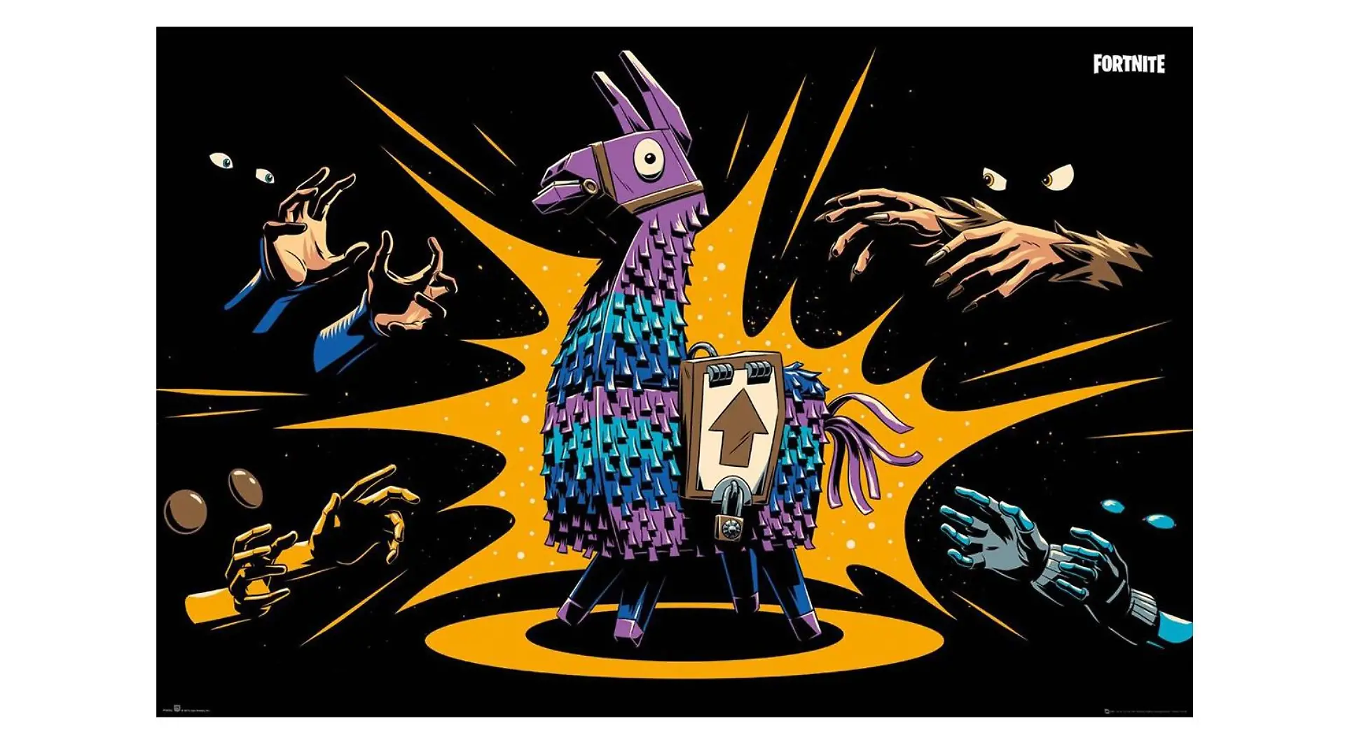 Poster mit Loot Llama von Fortnite.