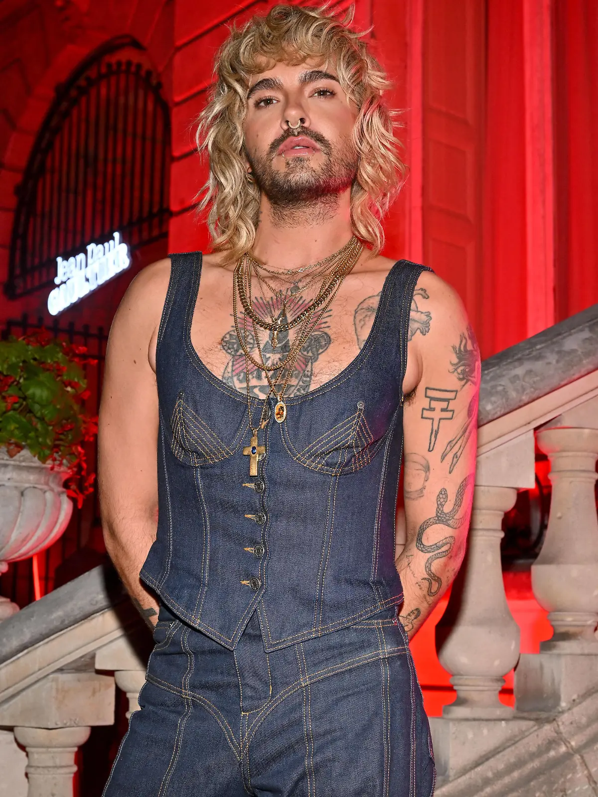 Bill Kaulitz attends the Jean Paul Gaultier Scandal Party during Paris Fashion Week in Paris, France on September 29, 2022. Photo by Julien Reynaud/APS-Medias/ABACAPRESS.COM
