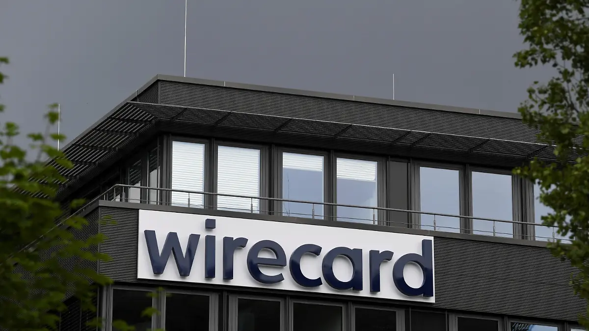 FILE PHOTO: The logo of Wirecard AG is pictured at its headquarters in Aschheim, near Munich, Germany, July 1, 2020. REUTERS/Andreas Gebert/File Photo GLOBAL BUSINESS WEEK AHEAD