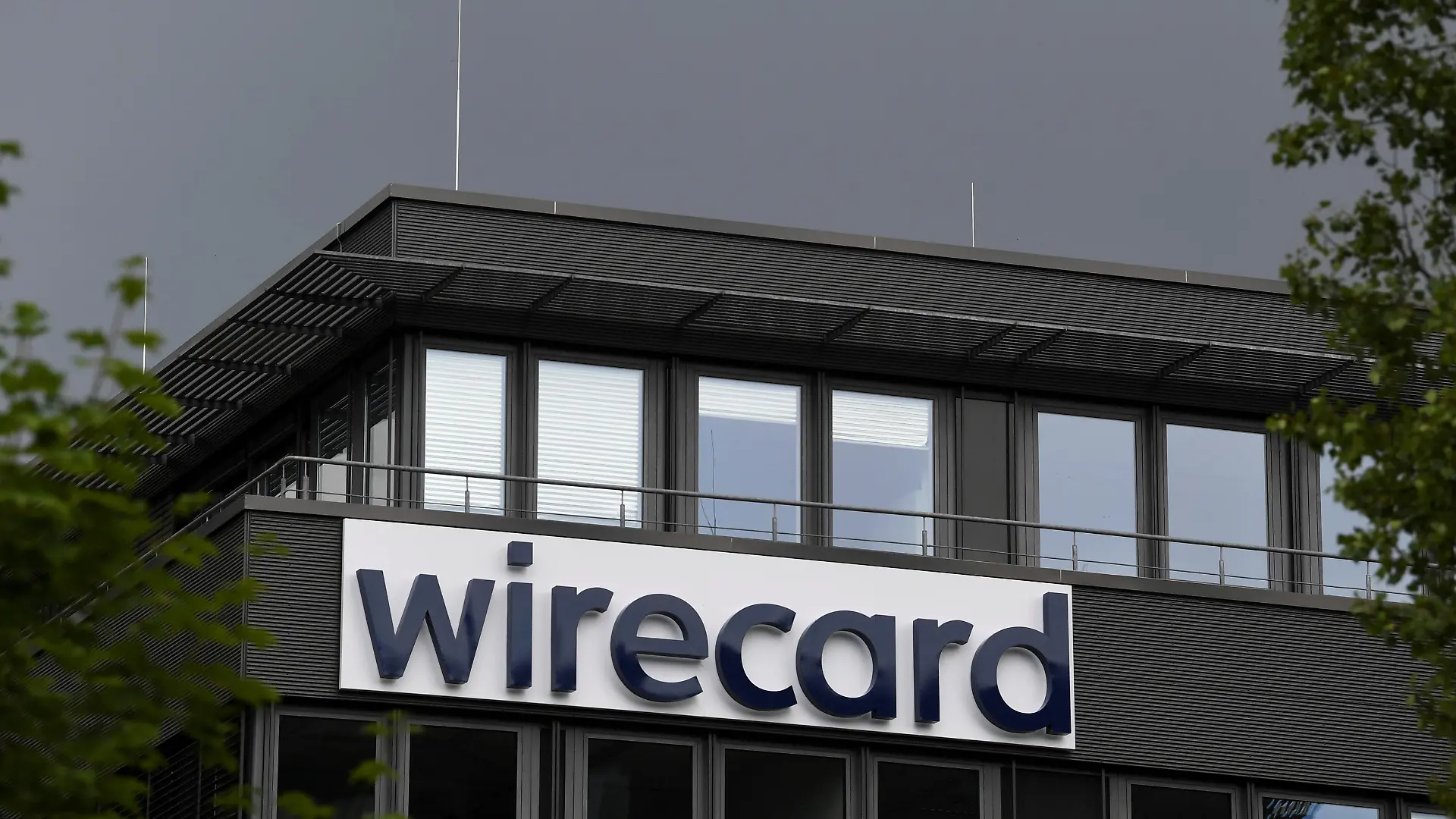 FILE PHOTO: The logo of Wirecard AG is pictured at its headquarters in Aschheim, near Munich, Germany, July 1, 2020. REUTERS/Andreas Gebert/File Photo GLOBAL BUSINESS WEEK AHEAD