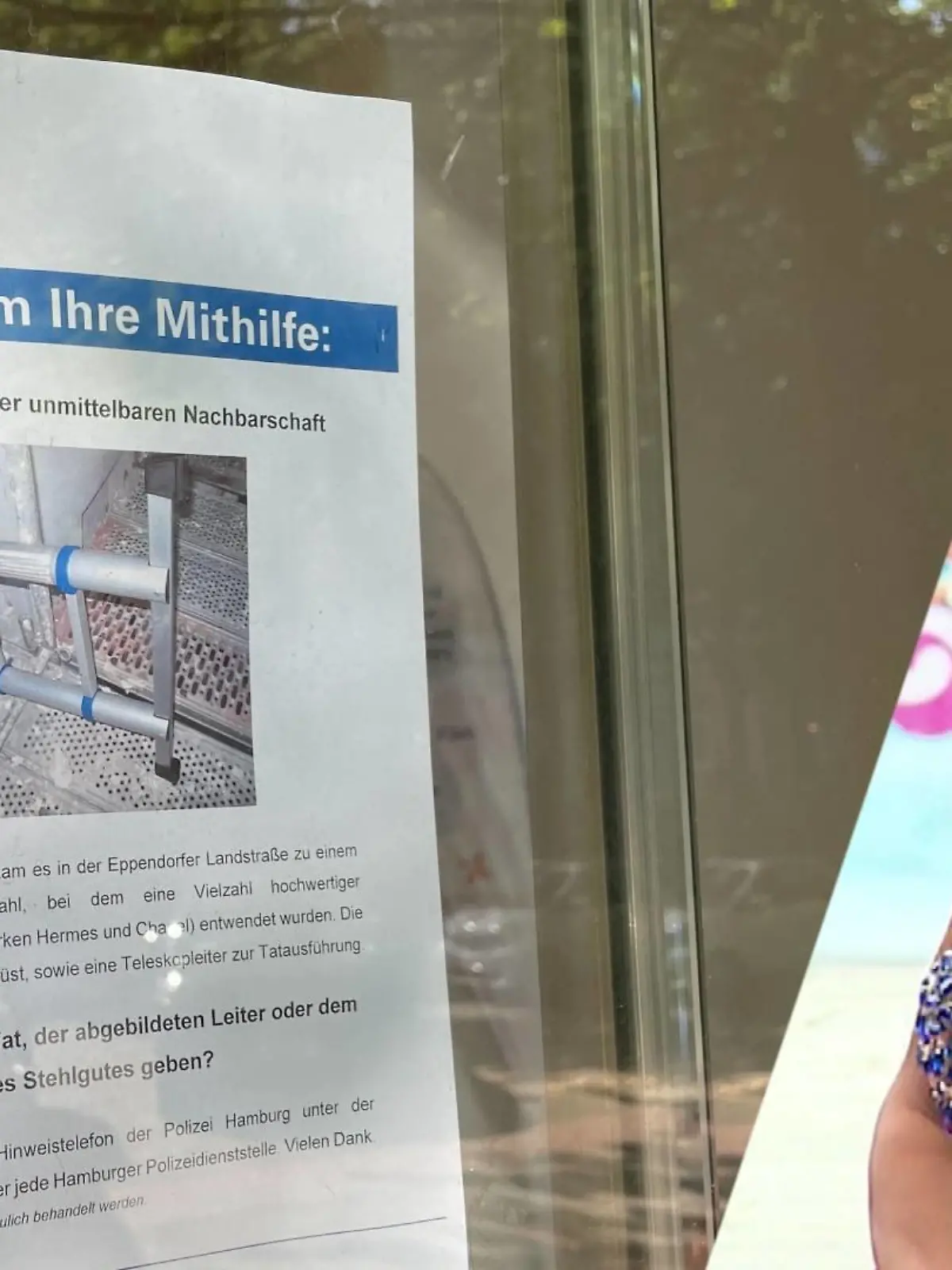 Auf der Suche nach den Handtaschen von Sylvie Meis begibt sich die Polizei Hamburg jetzt auf die Spur einer Teleskopleiter.