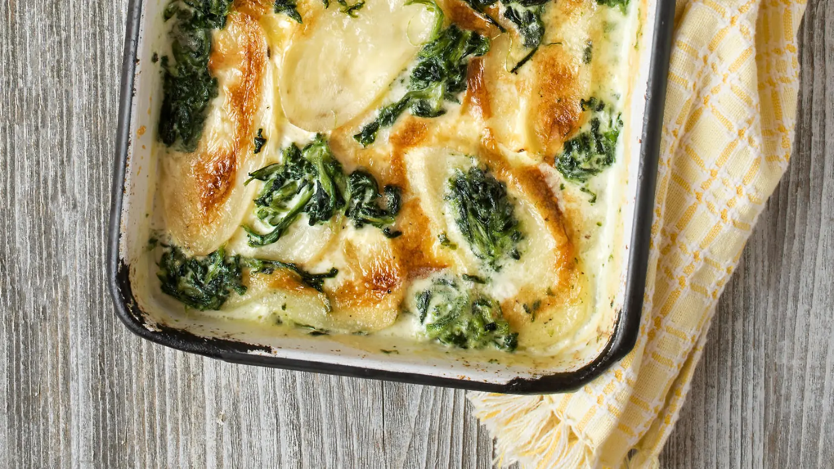 Rezept für Kartoffel-Spinat-Auflauf mit Räucherlachs