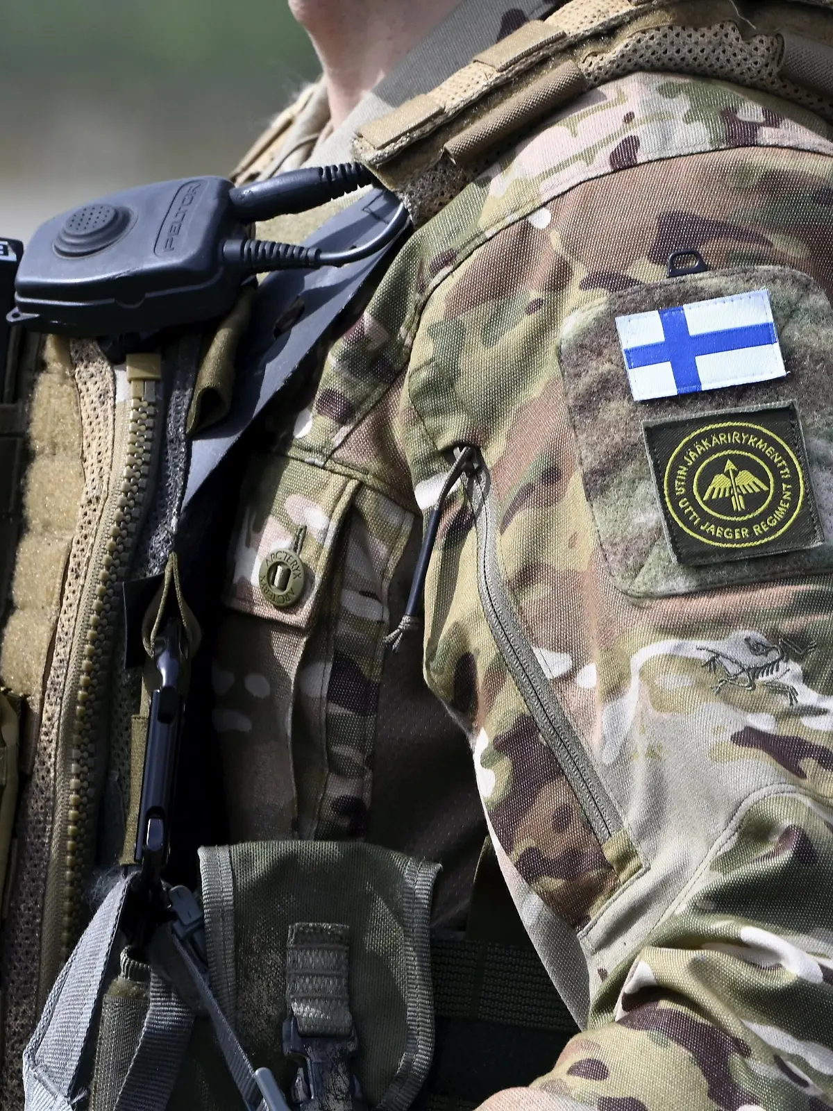 A soldier of the Utti Jaeger Regiment is seen during an exercise in Kouvola, Finland, on June 10, 2022. The Utti Jaeger Regiment (UTJR) is home to the Army Special Forces Unit and the helicopter operations of the Finnish Defence Forces. LEHTIKUVA / JUSSI NUKARI - FINLAND OUT. NO THIRD PARTY SALES.