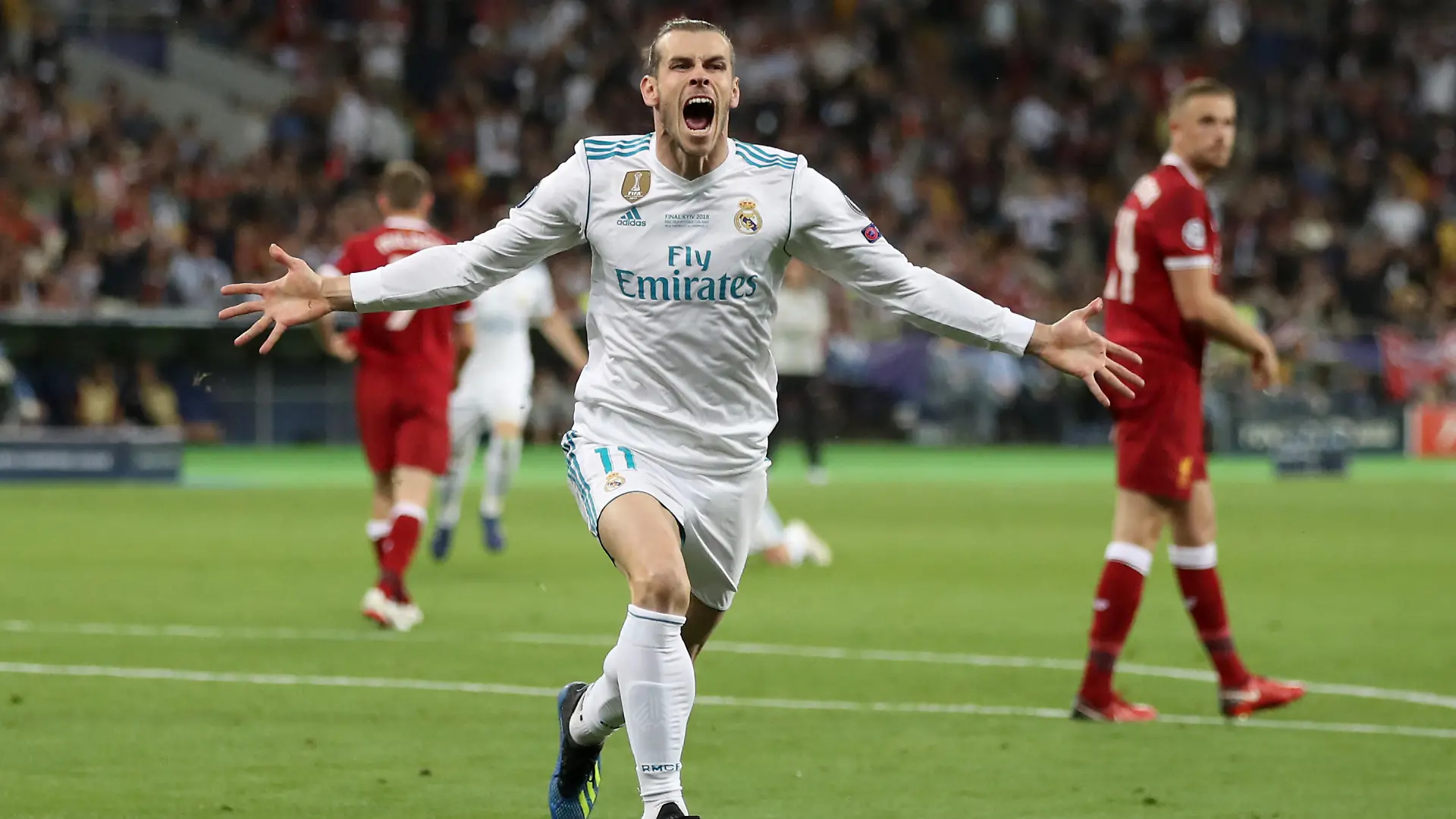 2018 Sport Christmas Package. File photo dated 26-05-2018 of Real Madrid's Gareth Bale celebrates scoring his side's second goal of the game during the UEFA Champions League Final at the NSK Olimpiyskiy Stadium, Kiev. Issue date: Thursday December 13, 2018. Liverpool went on to reach the final but came unstuck against a Gareth Bale-inspired Real Madrid in Kiev. Bale came off the bench to score two goals, the first a stunning overheard kick, but the errors of Liverpool goalkeeper Loris Karius commanded as much attention. See PA story SPORT Christmas Highs and Lows. Photo credit should read Nick Potts/PA Wire. URN:40202163
