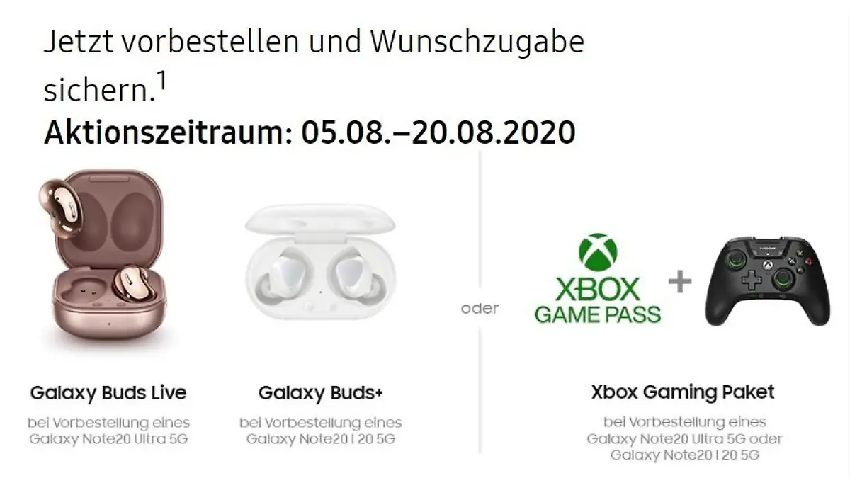 Galaxy Buds+ oder Xbox Game Pass, Controller &. Co.