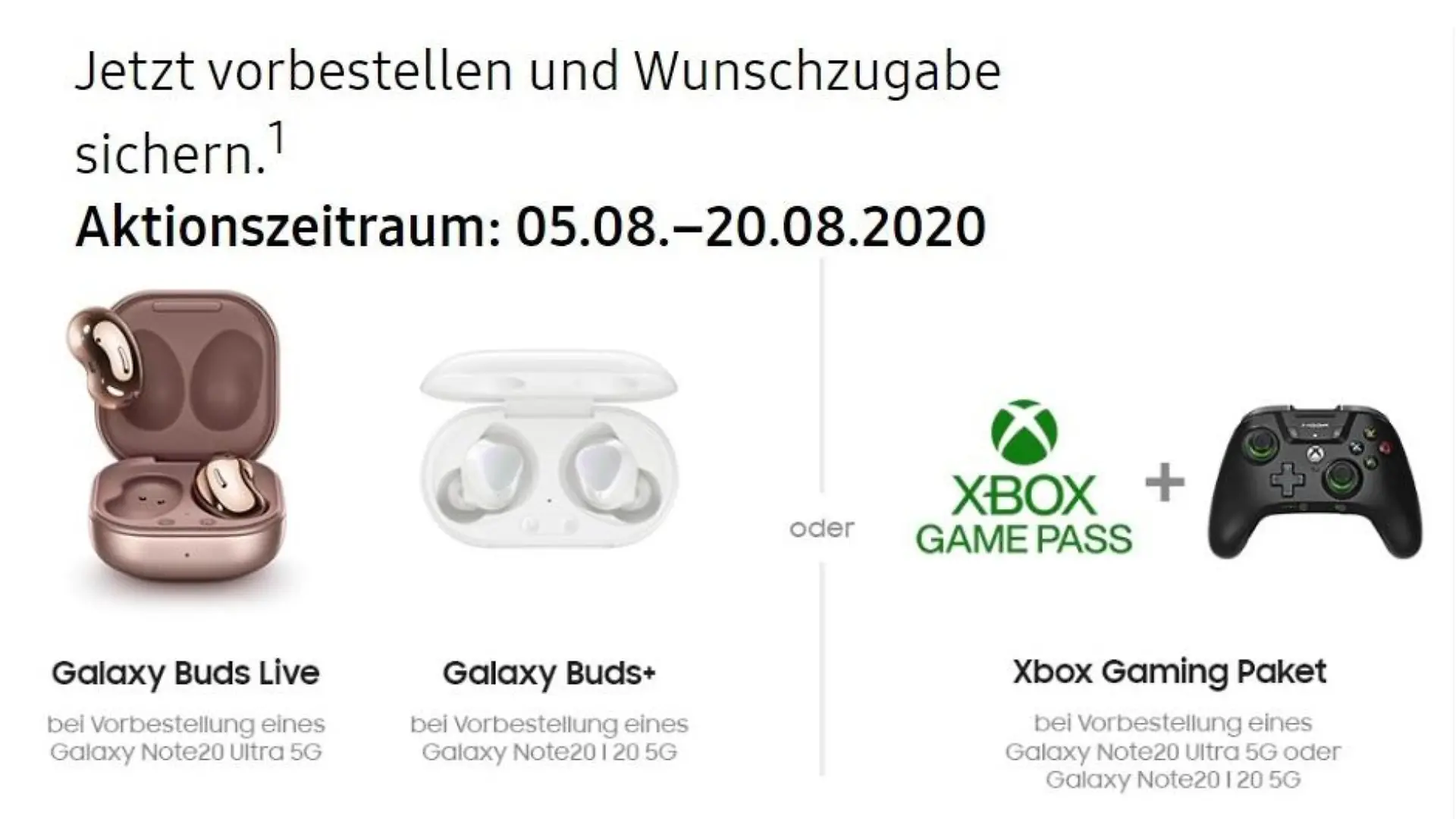 Galaxy Buds+ oder Xbox Game Pass, Controller &. Co.