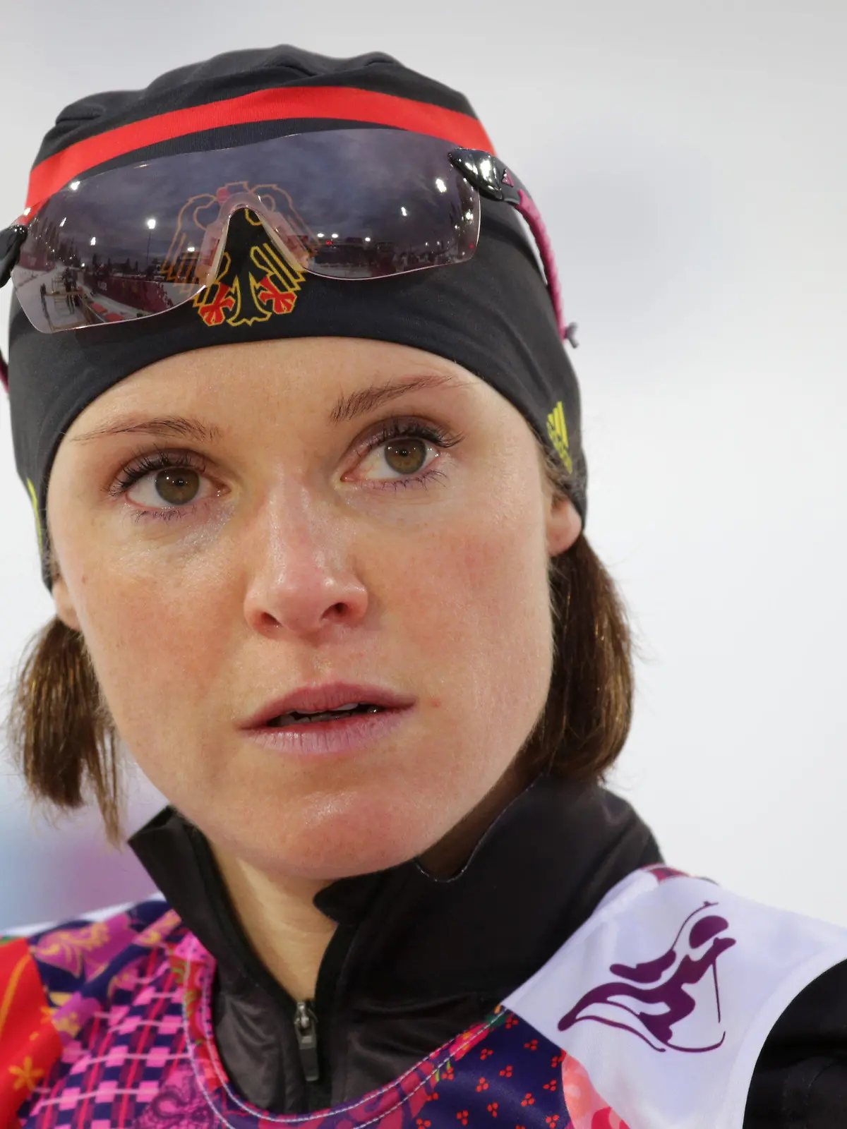 FILE - Evi Sachenbacher-Stehle of Germany before the Women's 12.5 km Mass Start competition in Laura Cross-country Ski & Biathlon Center at the Sochi 2014 Olympic Games, Krasnaya Polyana, Russia, 17 February 2014. Photo: Kay Nietfeld/dpa (zu dpa «Triumphe, Tränen und Tragödien: Die Tops & Flops 2014 » vom 01.12.2014) +++(c) dpa - Bildfunk+++