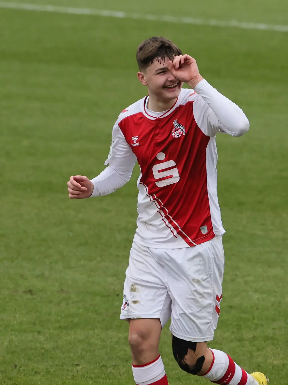 1.FC Köln U19 vs. Bayer Leverkusen U19, A Junioren Bundesliga West, Jubel nach dem Tor zum 2:0 um Jaka Cuber Potocnik 1. FC Köln, 04.03.2023, Bild: *** Sport 1 FC Köln U19 vs Bayer Leverkusen U19, A Junioren Bundesliga West, cheering after the goal to 2 0 around Jaka Cuber Potocnik 1 FC Köln , 04 03 2023, picture