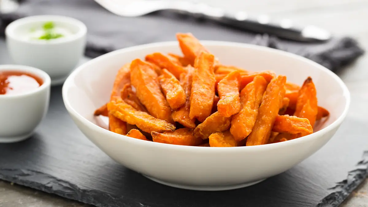  süßkartoffel pommes *** sweet potato fries vvy-fov