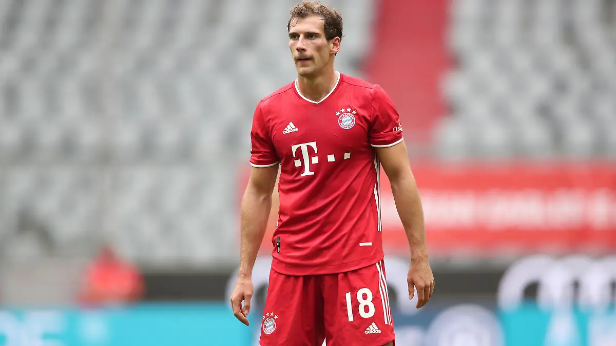 MUNICH, GERMANY - JUNE 20: Leon Goretzka of FC Bayern Muenchen looks on during the Bundesliga match between FC Bayern Muenchen and Sport-Club Freiburg at Allianz Arena on June 20, 2020 in Munich, Germany. (Photo by Alexander Hassenstein/Getty Images)