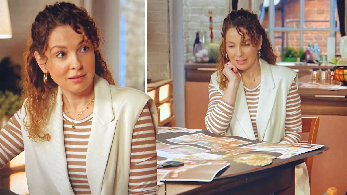 Nina von GZSZ trägt in der neusten Folge Streifen-Shirt und Blazer-Weste.