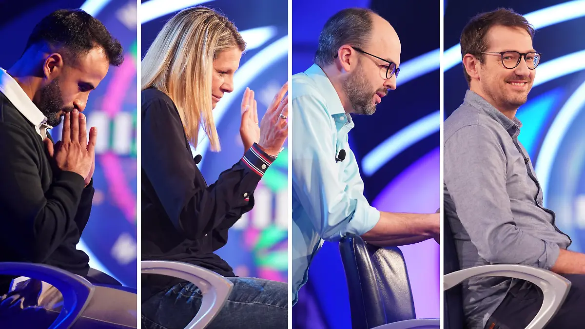 Benjamin Chiti, Nicole Stolz, Dr. Sebastian Körner und Stefan Schmidbauer waren Günther Jauchs Kandidaten bei "Wer wird Millionär?" am Montag, 27. März 2023