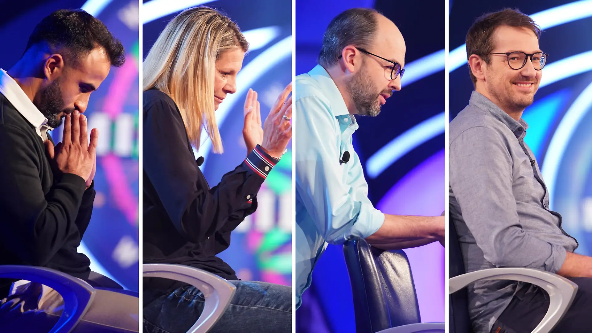 Benjamin Chiti, Nicole Stolz, Dr. Sebastian Körner und Stefan Schmidbauer waren Günther Jauchs Kandidaten bei "Wer wird Millionär?" am Montag, 27. März 2023