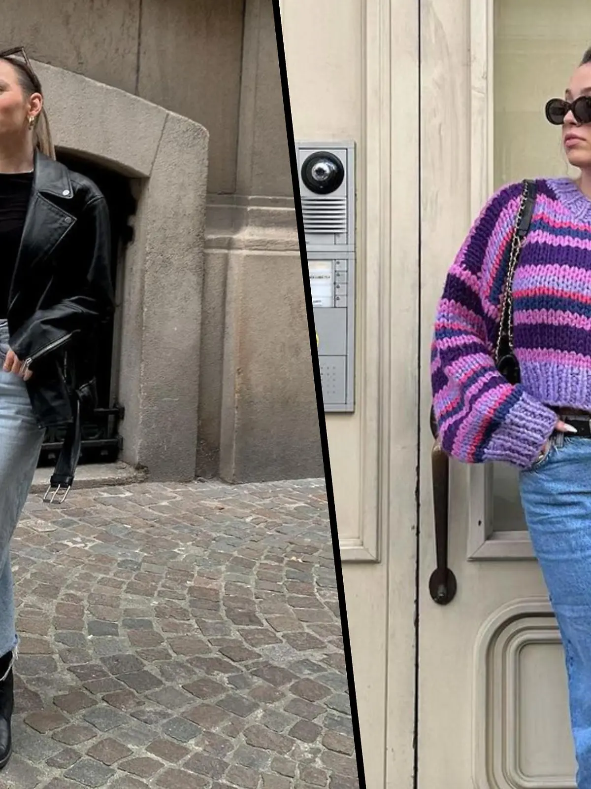 Influencer im Jeans-Rock-Style.