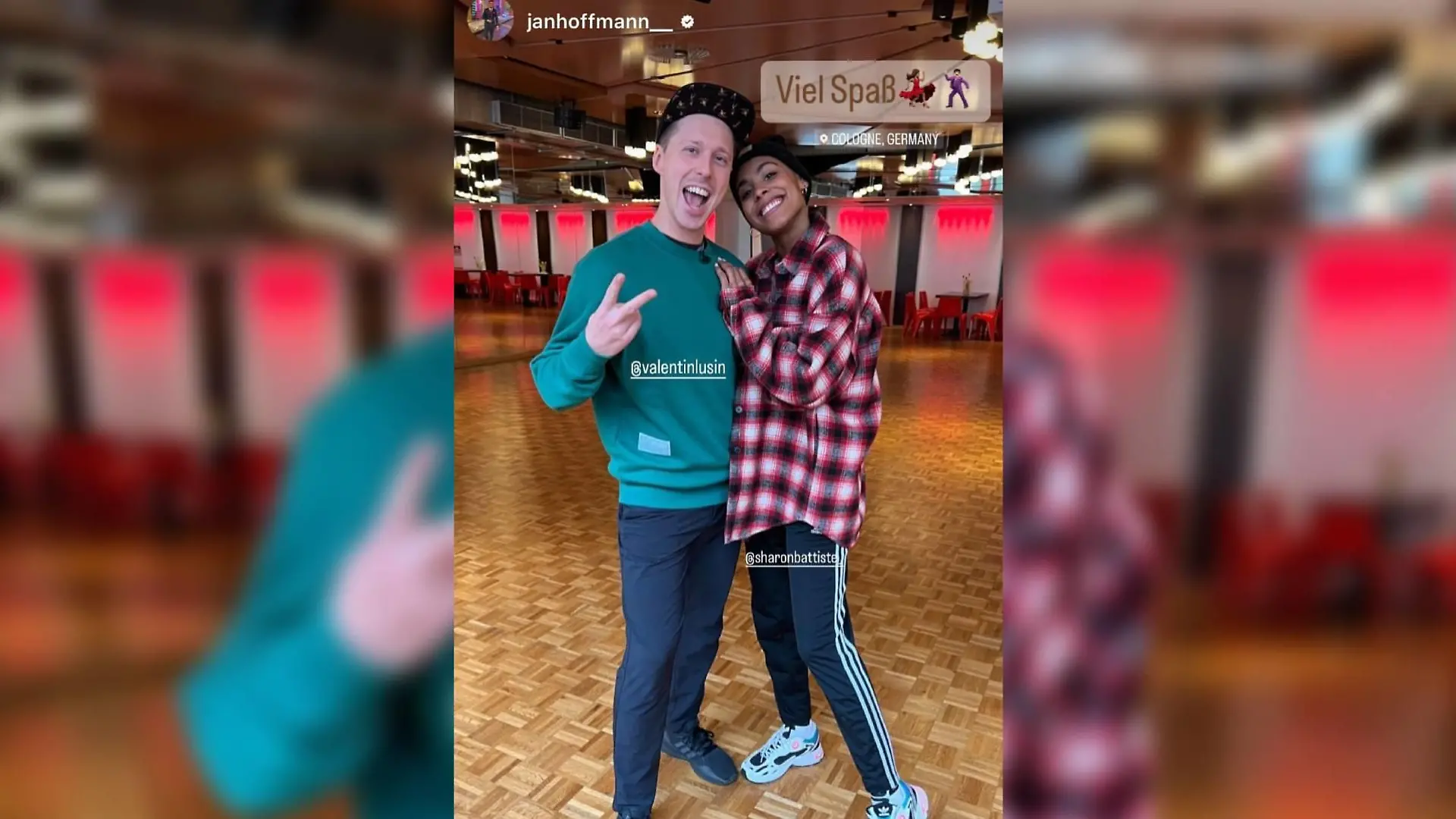 Sharon Battiste strahlt nach dem ersten Trainingstag mit Valentin Lusin