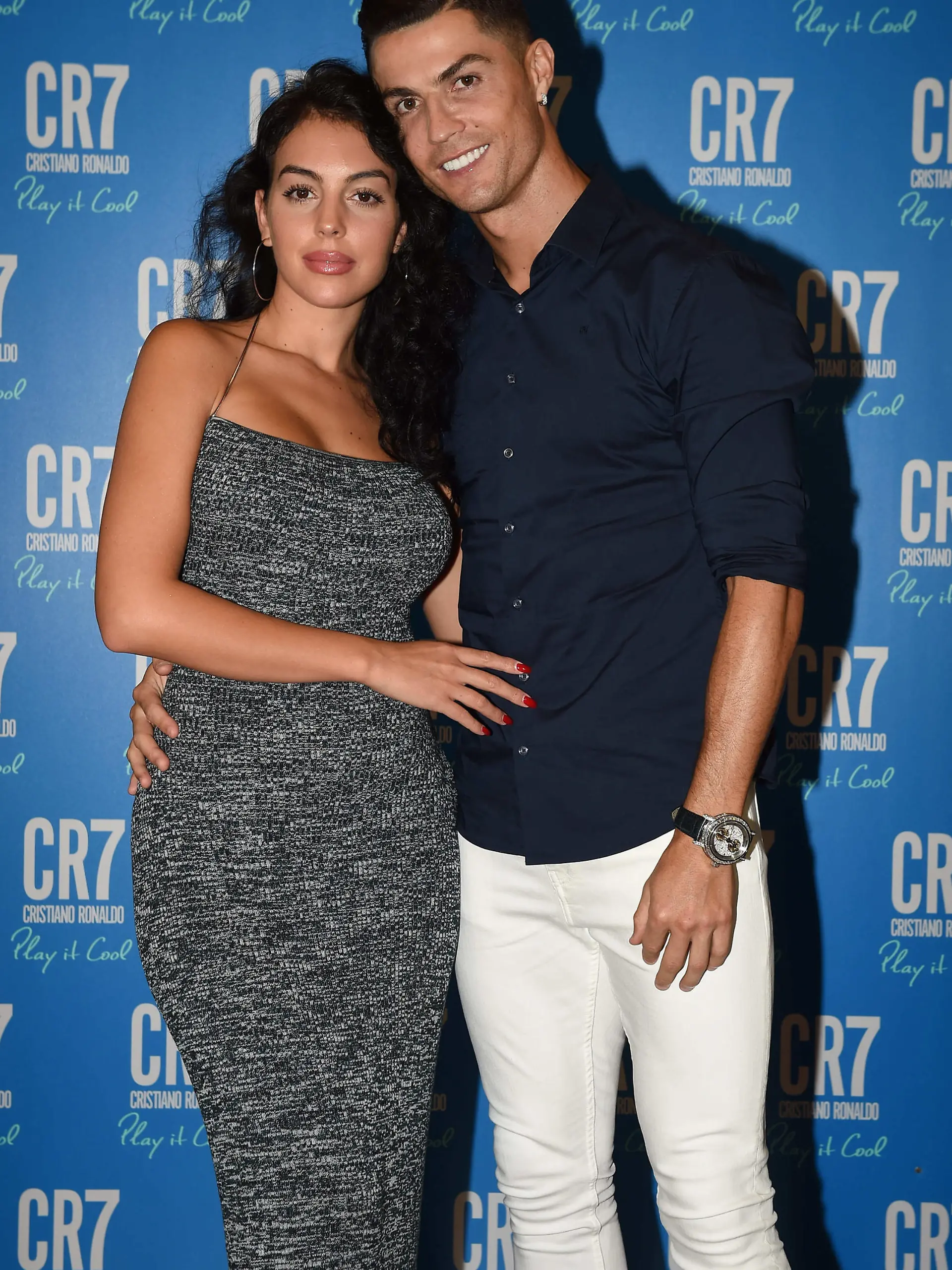 TURIN, ITALY - SEPTEMBER 12: Cristiano Ronaldo and Georgina Rodriguez celebrate the launch of new CR7 Play It Cool with friends and family on September 12, 2019 in Turin, Italy. (Photo by Tullio M. Puglia/Getty Images for CR7 Play It Cool)