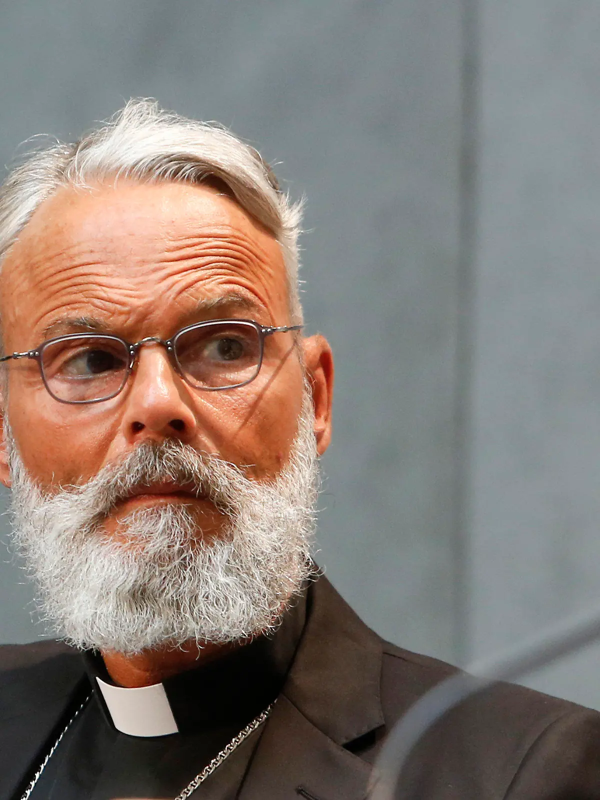 Monsignor Franz-Peter Tebartz-van Elst attends a press conference for the presentation of the Directory for Catechesis at the Vatican, Thursday, June 25, 2020. (AP Photo/Riccardo De Luca)