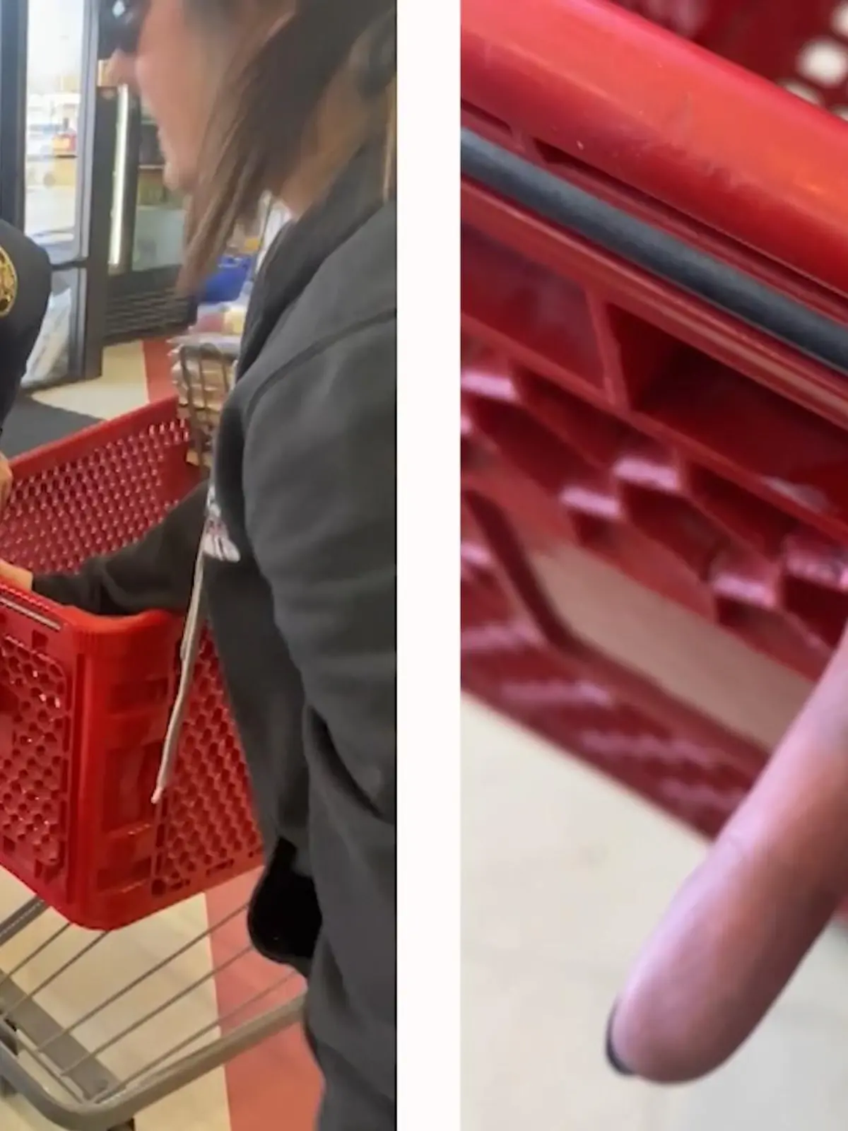 Ashley Nolan filmt ihre Freundin in einer zugegeben äußerst misslichen Lage. Ihr Finger hat sich im Einkaufswagen verfangen - die Rettungskräfte müssen anrücken, um die junge Frau zu befreien.