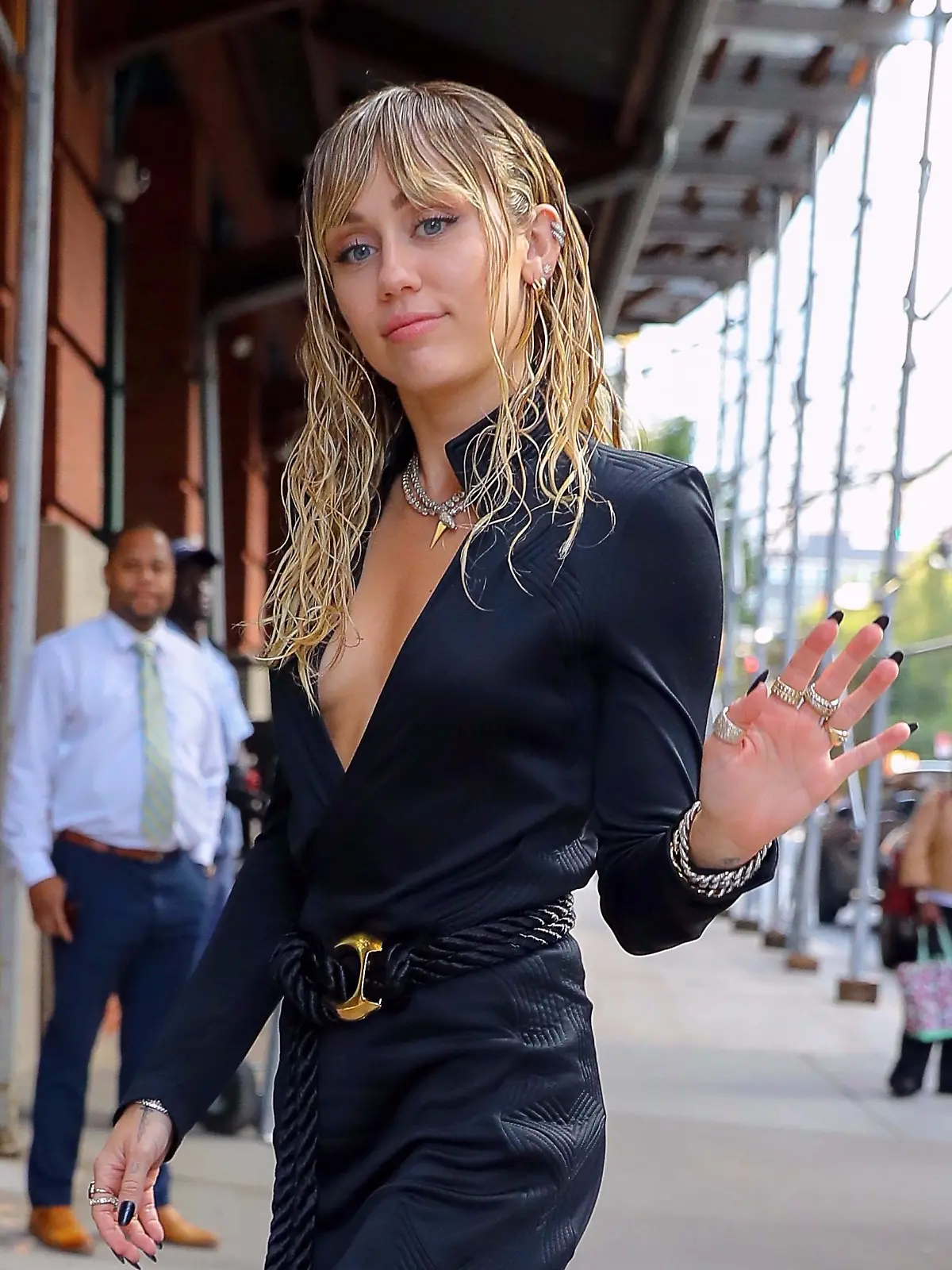 Miley Cyrus waves while out and about in New York City, Miley wore a black dress with a Mary McFadden Tassel Rope Belt

Pictured: Miley Cyrus
Ref: SPL5114790 100919 NON-EXCLUSIVE
Picture by: Felipe Ramales / SplashNews.com

Splash News and Pictures
Los Angeles: 310-821-2666
New York: 212-619-2666
London: +44 (0)20 7644 7656
Berlin: +49 175 3764 166
photodesk@splashnews.com

World Rights, 

