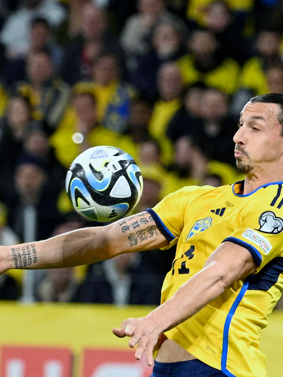 STOCKHOLM 20230324 Sveriges Zlatan Ibrahimovic under fredagens EM-kvalmatch mellan Sverige och Belgien pa Friends Arena. STOCKHOLM SVERIGE x10040x *** STOCKHOLM 20230324 Swedens Zlatan Ibrahimovic during Fridays EC qualifying match between Sweden and Belgium at Friends Arena STOCKHOLM SWEDEN x10040x, PUBLICATIONxNOTxINxDENxNORxSWExFIN Copyright: xAndersxWiklund/TTx EM-KVAL SVERIGE-BELGIEN